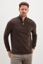 Ribbed Stand Collar Half Zipper Sweatshirt - 5
