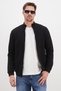 Ribbed Collar Zippered Regular Fit Jacket