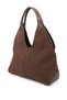 Women's Brown Suede Brown Shoulder Bag - 4