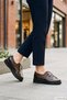 Women's Brown Wedge Sole Genuine Leather Shoes - 4