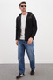 Zippered Hooded Fleece Sweatshirt - 4