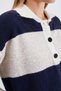 Striped Half Button Polo Neck Knitwear Sweater - 5