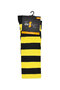 Women's Black Yellow Striped Cotton Knee High Socks - Patterned Socks - 7