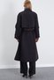 Double-Breasted Collar Belted Trench Coat with Cape Detail - 9