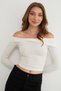 Bürümcük Fabric Madonna Collar Blouse