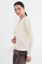 Buttoned V-Neck Openwork Knitwear Cardigan - 4