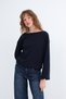 Kayık Neck Long Sleeve Basic T-Shirt B06046 - 4