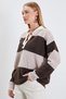 Striped Half Button Polo Neck Knitwear Sweater - 3