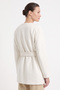 Buttoned Front Fox Fur Coat 50719 - White - 4