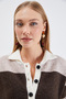 Striped Half Button Polo Neck Knitwear Sweater - 7