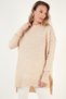 Relaxed Cut Slit Detailed Crew Neck Sweater Women's Sweater 4616142Y - 5