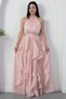 Halter Neck Ruffled Satin Dress Eli̇6073 - 5