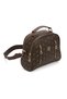 Women's Patterned Daily Crossbody Bag – Black with Gold Zip Detail - 4