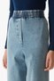 Elastic Waist Pocketed Wide Leg Jeans - 7