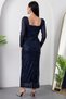 Square Neck Long Sleeve Pulpayet Dress Ap-174 - 7