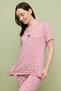 Butterfly Patterned Short Sleeve Plus Size Capri Pajama Set - 3