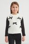 Bow Detailed Crew Neck Girls' Knitwear Sweater - 2
