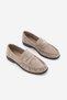 Women's Genuine Leather Oval Toe Moccasin Stitched Drawstring Loafer Casual Shoes Lefora Beige Suede - 6