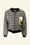 Yellow Plaid Jacket with Embroidered Pockets - 2