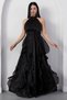 Halter Neck Ruffled Satin Dress Eli̇6073 - 6