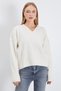 Basic V-Neck Oversize Knitwear Sweater - 3
