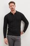 Half-Zip Polo Collar Striped Knit Sweater - 4