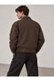 Velocity Embroidered Brown Zippered Men's Canvas Jacket (Unlined Thin Seasonal) - 3