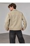 Velocity Embroidered Beige Zippered Men's Canvas Jacket (Unlined Thin Seasonal) - 3