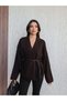 Leather Belted Knitwear Cardigan - 4