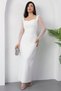 Heart Neckline Puff Sleeves Paillette Evening Dress Ecr5492 - 5