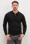 Half-Zip Polo Collar Striped Knit Sweater - 6
