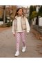 Girl's Patterned Warm Leggings Set – 2-Piece (Pink & Mint) - 4