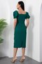 Heart Neckline Gathered Dress with Stones on the Front 22144 - 8