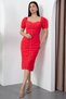 Heart Neckline Gathered Dress with Stones on the Front 22144 - 6