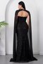 Strapless Neckline Beaded Shawl Detail Dress Etk503 - 8