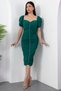 Heart Neckline Gathered Dress with Stones on the Front 22144 - 7