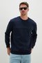 Embossed Printed Green Crew Neck Sweatshirt - 7
