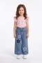 Elastic Waist Star Embroidered Girl's Trousers Palazzo Pants - 2
