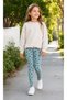 Girl's Patterned Warm Leggings Set – 2-Piece (Pink & Mint) - 2