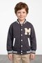 Embroidered Stand Collar College Unisex Kids Jacket