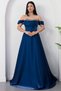 Strpalez Collar Satin Dress with Stones on the Chest Etk1208 - 4