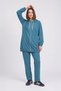 Women's Hooded Zippered Blue Tracksuit Set