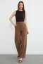 High Waist Palazzo Trousers with Belt Detail - 3