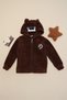 Pati Embroidered Eared Girl's Plush Coat - 4