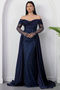 Strpalez Collar Satin Shawl Detail Beaded Dress Ecr5879 - 7