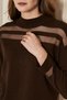 Transparent Striped Knitwear Sweater Knitwear Blouse 1107 Brown - 6