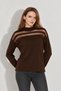 Transparent Striped Knitwear Sweater Knitwear Blouse 1107 Brown - 8