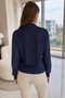 Gülseli Women's V-Neck Gold Buckle Detailed Garnished Blouse - 4