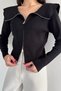 Gülseli Women's Baby Collar Zippered Knitwear Blouse - 2