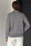 Gülseli Women's Polo Collar Knitwear Blouse with Scarf and Brooch - 5